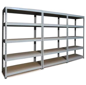 Bulldog 120cm x 50cm 5 Tier Shelving Set of 3 in Grey