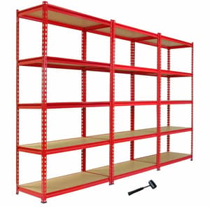 Bulldog 90cm x 45cm 5 Tier Shelving in Red Set of 3