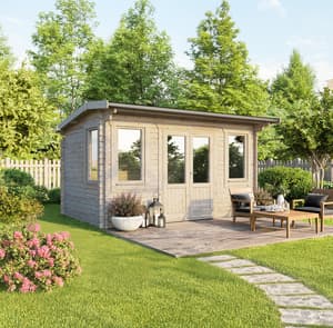 Power 12x10 Apex Classic Log Cabin 44mm