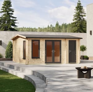 Power 16x12 Apex Combi Log Cabin 44mm