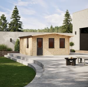 Power 18x18 Apex Deluxe Retreat Log Cabin 44mm
