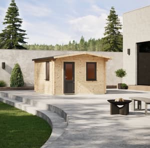 Power 14x14 Apex Retreat Log Cabin 44mm