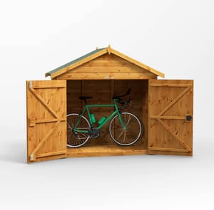 Power 6x3 Apex Wooden Bike Shed