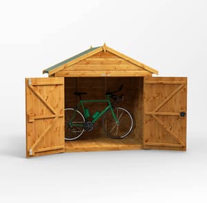 Power 6x4 Apex Wooden Bike Shed
