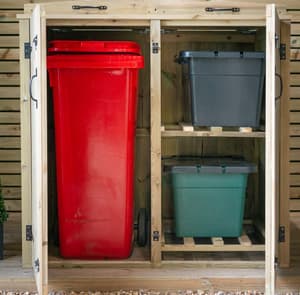 Garden Village Single Wheelie Bin and Double Recycle Box Store 240 Litre