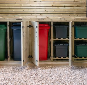 Garden Village Triple Wheelie Bin and Four Recycle Box Store 240 Litre