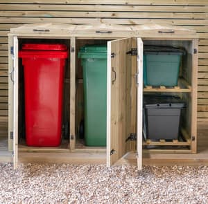 Garden Village Double Wheelie Bin and Double Recycle Box Store 240 Litre