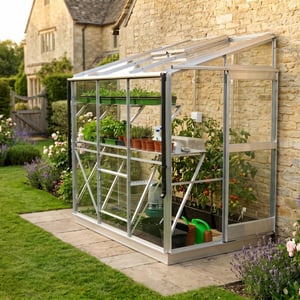 Elite Windsor 4x6 lean-to greenhouse with horticultural glazing
