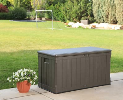Lifetime 439 Litre Plastic Outdoor Storage Box Brown