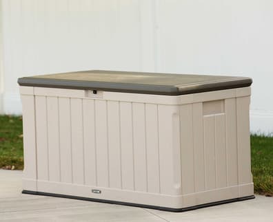 Lifetime 439 Litre Plastic Outdoor Storage Box Desert Sand