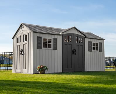 Lifetime 15x8 Dual Entry Plastic Shed Light Grey