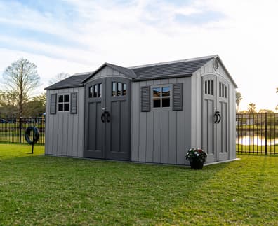 Lifetime 15x8 Dual Entry Plastic Shed Grey