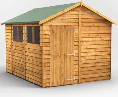 Power 10x8 Overlap Apex Wooden Shed