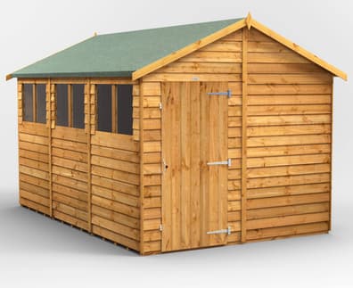 Power 12x8 Overlap Apex Wooden Shed