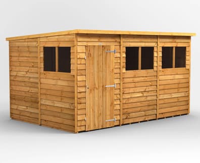 Power 12x8 Overlap Pent Wooden Shed