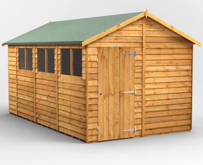 Power 14x8 Overlap Apex Wooden Shed