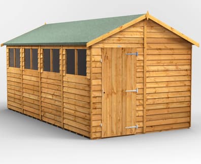 Power 16x8 Overlap Apex Wooden Shed