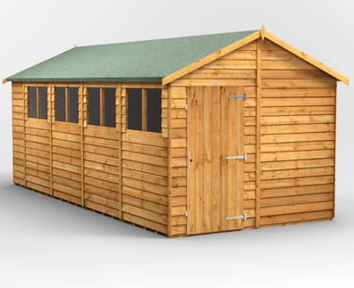 Power 18x8 Overlap Apex Wooden Shed