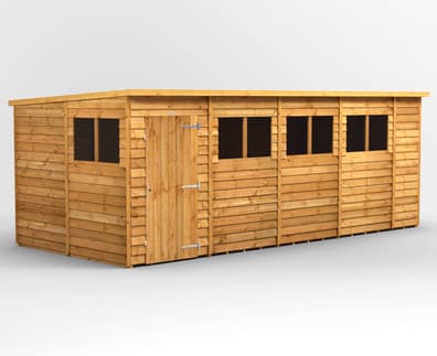 Power 18x8 Overlap Pent Wooden Shed