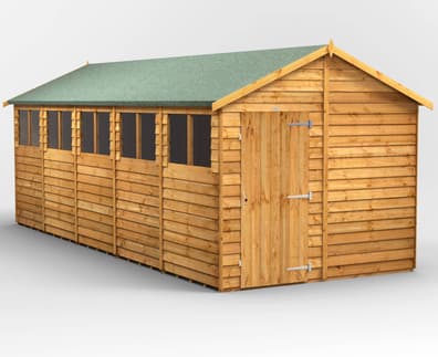 Power 20x8 Overlap Apex Wooden Shed