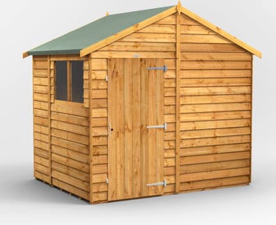 Power 6x8 Overlap Apex Wooden Shed