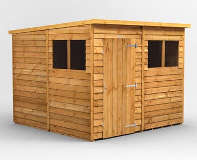 Power 8x8 Overlap Pent Wooden Shed