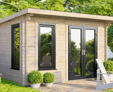 Power 12x14 Pent Log Cabin 44mm