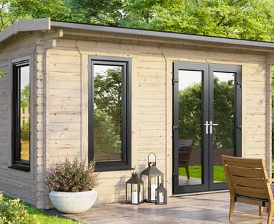 Power 14x10 Apex Log Cabin 44mm