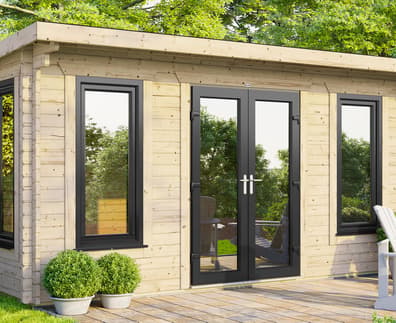Power 16x10 Pent Log Cabin 44mm