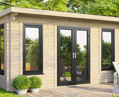 Power 16x12 Pent Log Cabin 44mm