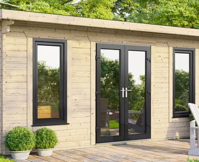 Power 18x12 Pent Log Cabin 44mm