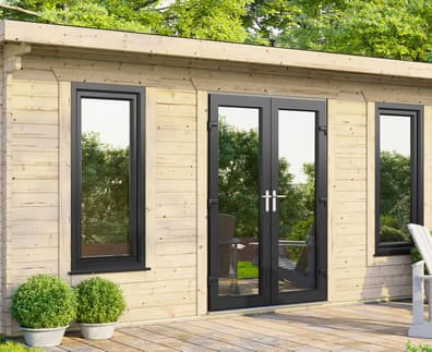 Power 18x14 Pent Log Cabin 44mm