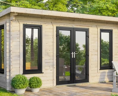 Power 18x16 Pent Log Cabin 44mm