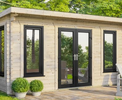 Power 18x18 Pent Log Cabin 44mm