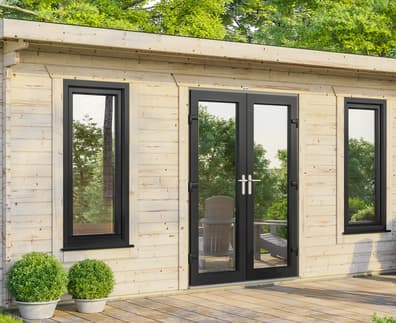 Power 20x14 Pent Log Cabin 44mm