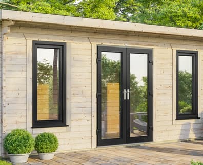 Power 20x8 Pent Log Cabin 44mm