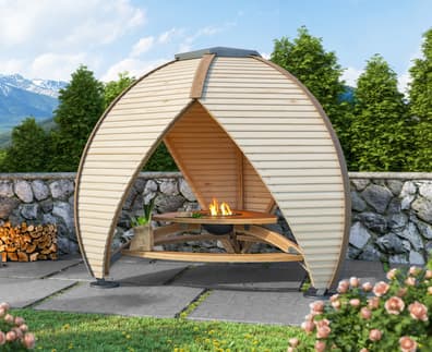 Lichfield Shield Fire Wooden Garden Shelter