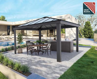 Palram Canopia Dallas 14x14 Grey Garden Gazebo