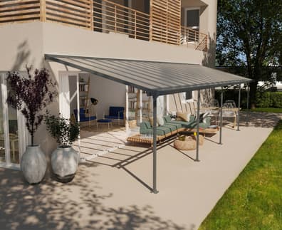 Palram Canopia Feria 3m x 10.3m Patio Cover in Grey
