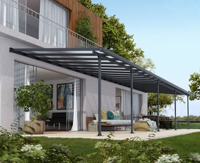 Palram Canopia Feria 3m x 10.9m Patio Cover in Grey