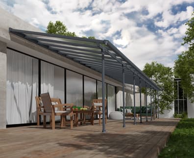 Palram Canopia Feria 3m x 11.6m Patio Cover in Grey