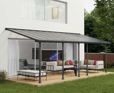 Palram Canopia Feria 3m x 7m Patio Cover in Grey
