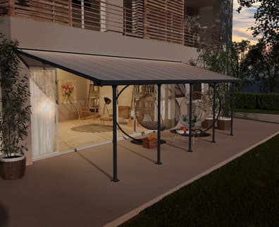 Palram Canopia Feria 3m x 8m Patio Cover in Grey