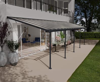 Palram Canopia Feria 3m x 9.7m Patio Cover in Grey