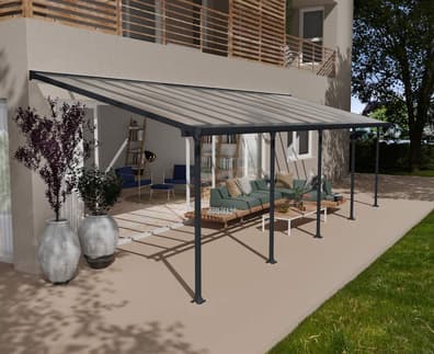 Palram Canopia Feria 3m x 9m Patio Cover in Grey