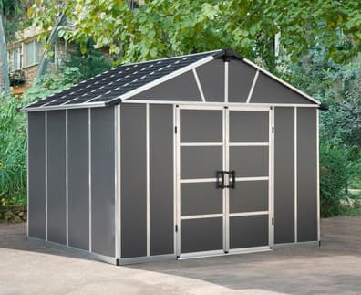Palram Canopia Yukon 11x9 Dark Grey Plastic Shed