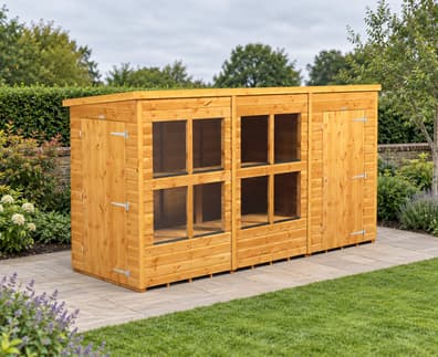 Power 12x4 Pent Potting Shed Combi