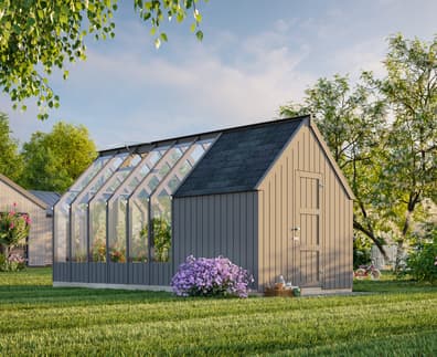 Palmako Emilia M+ 8x18 Wooden with Tool Shed Painted Grey