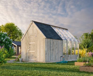 Palmako Emilia S+ 8x14 Wooden with Shed