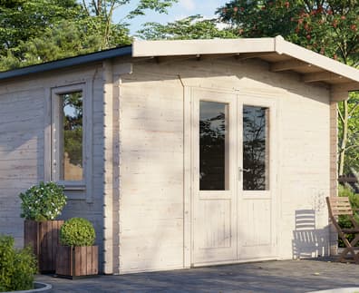 Power 10x14 Chalet Log Cabin 28mm